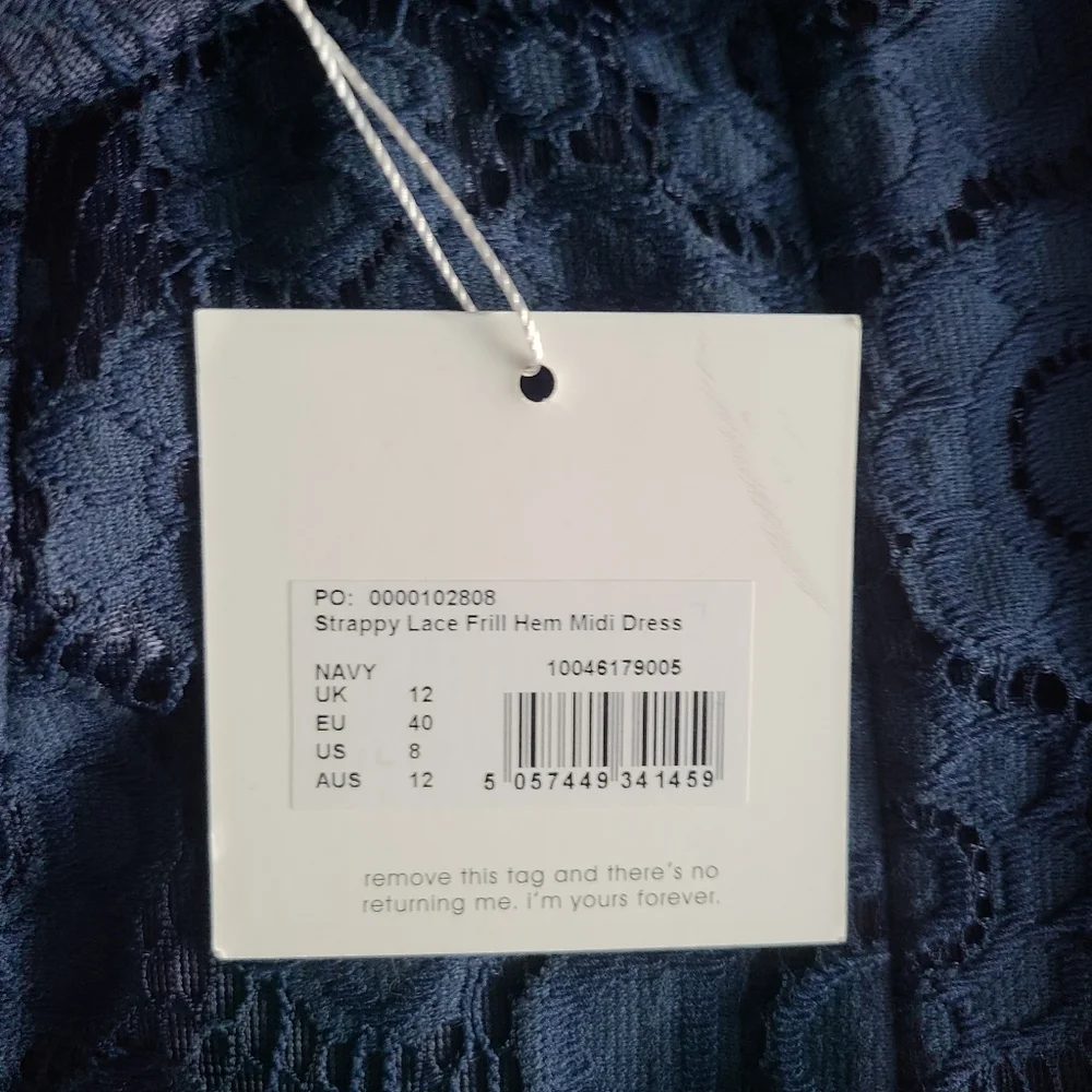 🍉 NWT Misguided Navy Lace Dress Size 8 - Picture 6 of 7